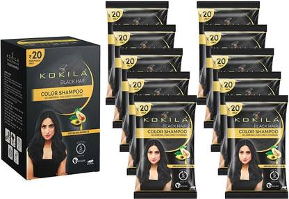 कोकिला Instant Ammonia Free, Hair Color Shampoo Enriched with Avocado oil, (Black, 10) हेयर कलर