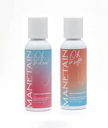 MANETAIN Combo of Travel size oh so soft Shampoo & oh so clean Shampoo for Curly Hair