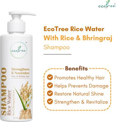 EcoTree Natural Rice Water Shampoo With Licorice For Damage Repair & Reduce Split Ends