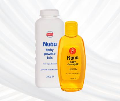 Nunu Baby Powder 200gm and Baby Shampoo 100ml