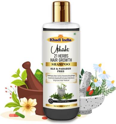 Utkrisht Khadi 21 Herbs Ayurvedic Shampoo for Hair Growth | Sulfate-Paraben-Free