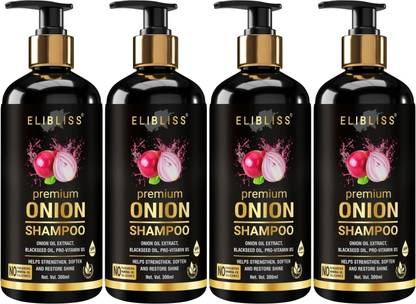 ELIBLISS Premium Red Onion Shampoo & Smooth and Silky, Anti Dandruff Shampoo
