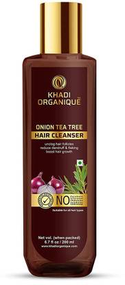 khadi ORGANIQUE Onion Tea Tree Hair Cleanser / Shampoo Unclog Hair Follicles Reduce Dandruff & Flaking Boot Hair Growth