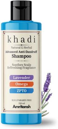 AMRITANSH Khadi Advanced Anti-Dandruff Shampoo with ZPTO, Omega & Lavender Essential Oil