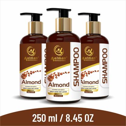 Aalman Professional Almond hampoo with Cold Pressed Almond Oil for Healthy Hair Growth (Comboo - 3)