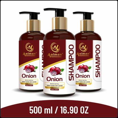 Aalman Professional Shampoo-Onion Hair Fall for Hair Growth & Hair Fall Control (3 Bottle)