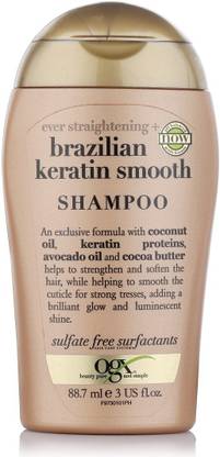 ogx Brazilian Keratin Smooth Shampoo with Coconut Oil, Sulfate Free & Paraben Free