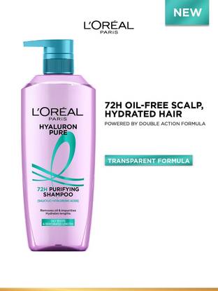 L'Oréal Paris Hyaluron Pure 72H Purifying Shampoo for Oily Scalp, Dry Hair with Salicylic Acid