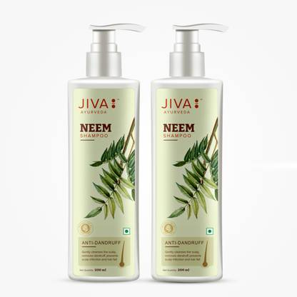 JIVA Neem Shampoo - Ayurvedic Anti-Dandruff Formula - 200 ml - Pack of 2