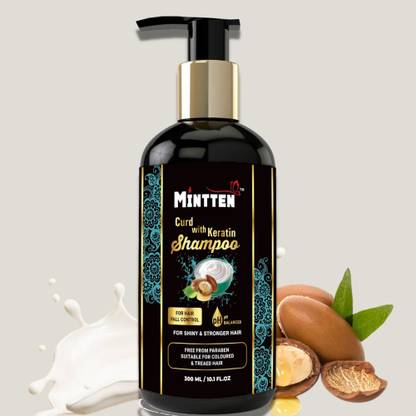 mintten HAIR SMOOTH CRUD WITH KERATIN SHAMPOO 300 ML FOR HAIR CARE