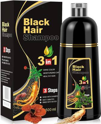 AFFLANO 3 in 1 Herbal Hair Dye Black for Women & Men 100% Coverage Shampoo