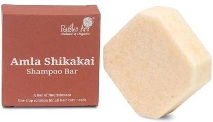 RUSTIC ART Amla Shikakai Shampoo Bar for Hair Fall Control, For Men & Women