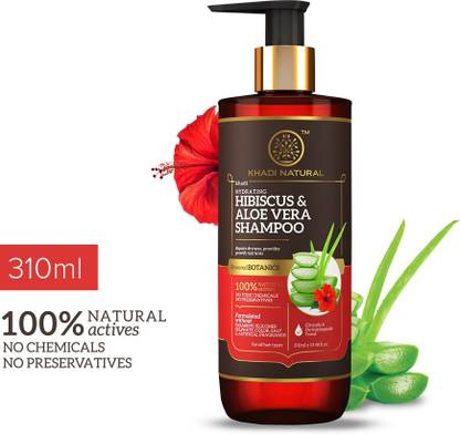 KHADI NATURAL Hibiscus & Aloevera Hair Shampoo - POWERED BOTANICS | Prevent Split Ends