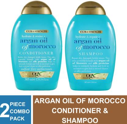 ogx ARGAN OIL OF MOROCCO SHAMPOO & CONDITIONER (COMBO PACK 770 ML)