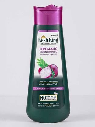 Kesh King Organic Onion Shampoo with Curry Leaves | Anti Hair Fall | Paraben Free