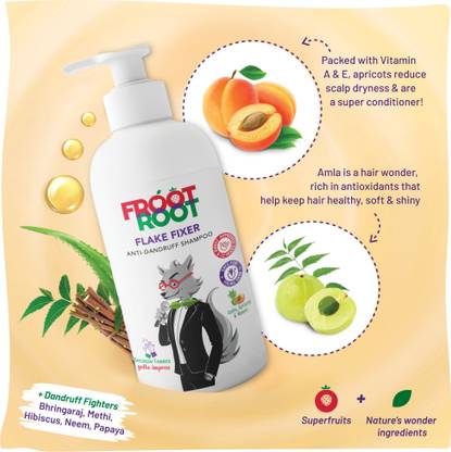 FROOT ROOT Flake Fixer Anti Dandruff Shampoo and conditioner for Tweens and Active Kids