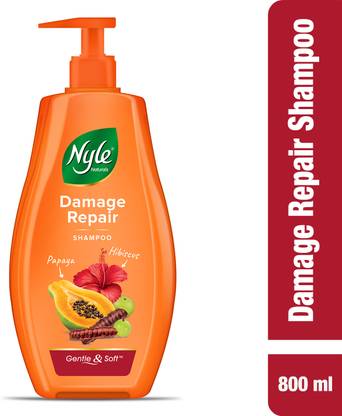 Nyle Naturals Damage Repair Shampoo | Hair Repair Shampoo |With Papaya & Hibiscus  (800 ml) at Rs. 200