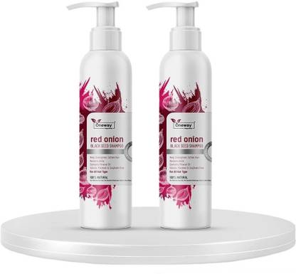 Oneway Happiness Red Onion Shampoo with Vitamin E for Hair fall control-pack of 2, 200ml each