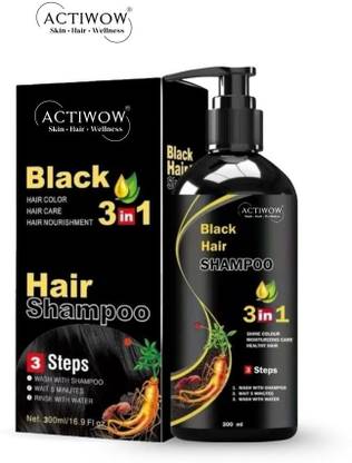 ACTIWOW Black Hair Shampoo for Remedy & Shine A01
