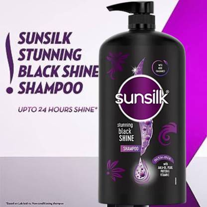 SUNSILK Stunning black shine & thick long shampoo-pack2.