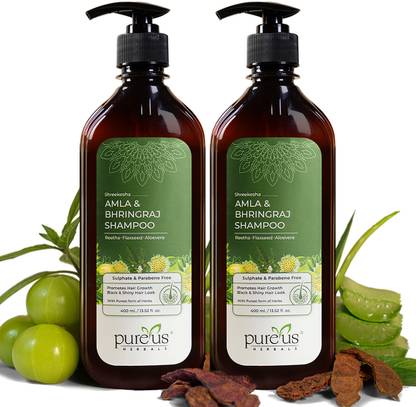 Pureus Herbals Shreekesha Amla Bhringraj Shampoo | Paraben & Sulphate Free | Anti Hair Fall
