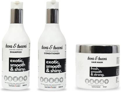 Teens & Tweens Clarifying&PurifyingShampoo &Conditioner 300ml each + Hair Mask (100g) Pack of 3