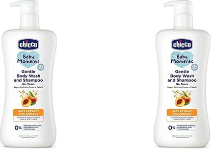 Chicco GENTLE BODY WASH & SHAMPOO WITH OATS EXTRACT & APRICOT 500ML X 2