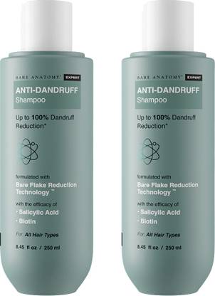 BARE ANATOMY EXPERT Anti-Dandruff Shampoo | Targets Oily Scalp & Sheds Dry Flakes | Pack of 2