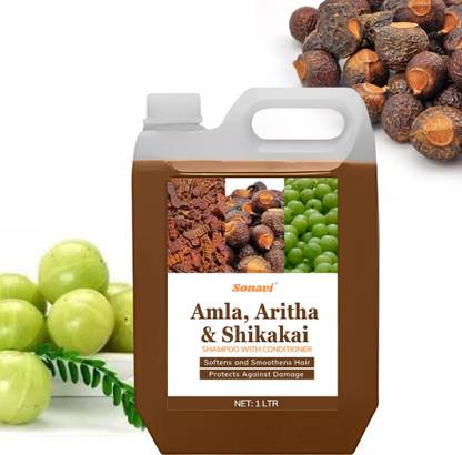 Sonavi Shikakai Shampoo with Conditioner for Anti Hairfall and Anti-Dandruff Control