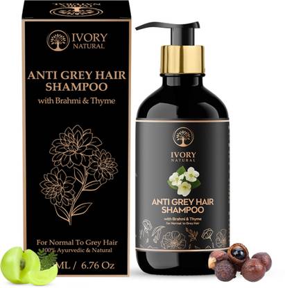 Ivory Natural Grey Hair Shampoo (200ml) - For Natural Grey Coverage and Rejuvenation