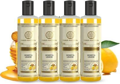 KHADI NATURAL Herbal Honey & Lemon Cleanser/Shampoo (Pack of 4)