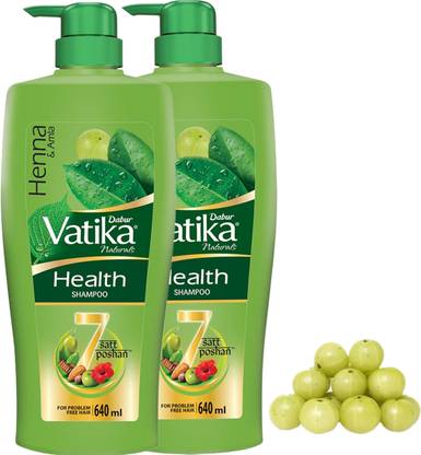 DABUR VATIKA Health Shampoo, Heena & Amla Pack of 2..