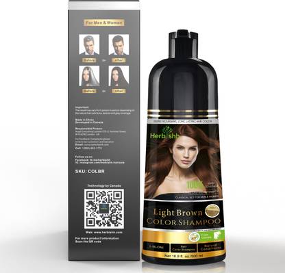 Herbishh Color Shampoo for Grey Hair Light brown 500 ml