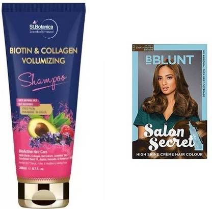 ST Botanica Collagen Volumizing Hair Shampoo & Hair Colour Honey Light Golden Brown: 5'32
