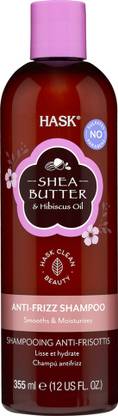 hask Shea Butter Hibiscus Oil Anti-Frizz Shampoo Moisturizes Strengthens Damaged Hair