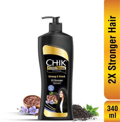 Chik Protein Therophy Strong & Black Shampoo With Black Tea and Flax Seeds