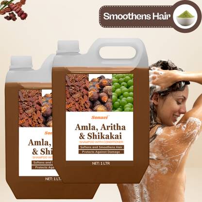 Sonavi Amla Shikakai Shampoo for Anti Dandruff, Hair Fall & Smooth Hair Routine