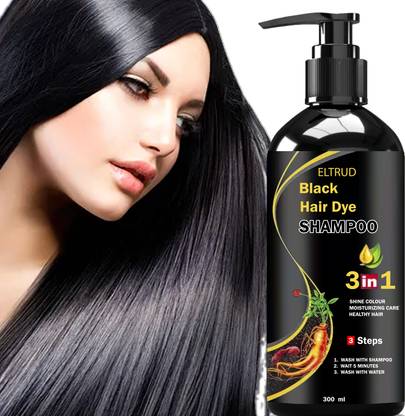 ELTRUD KeraGein Shampoo Herbal 3 in 1 Hair Dye shampoo. , Black