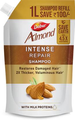 Dabur Almond Intense Repair Refill Pack | Nourished & Smooth hair | Almond protein