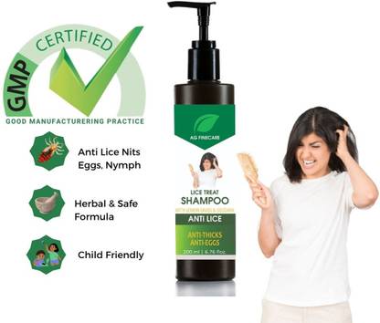 AG Finecare Lice Teat Herbal Shampoo Lice Nits Eggs Remover 200ml.