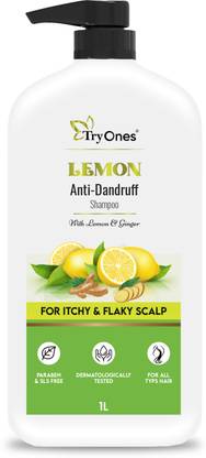 Tryones Lemon Anti-Dandruff Shampoo with Lemon & Ginger Extracts for Itch & Flaky Scalp