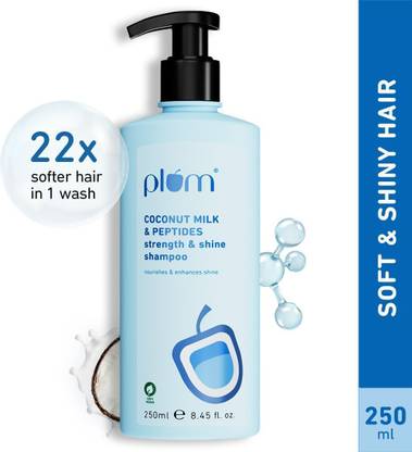 Plum Coconut Milk & Peptides shampoo, Strong, Shiny Hair, SLS paraben free