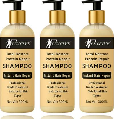 FLEXFIVE Shampoo with Protein Complex for Strong, Silky Hair, and Easy Detangling Effect.