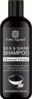Pink Square Silk & Shine Shampoo ( With Charcoal Extract ) Pack Of 1 ( 100 ml )
