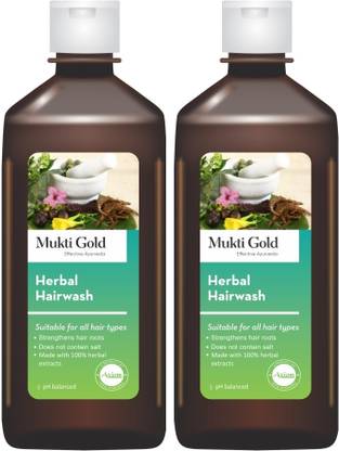 AXIOM Mukti Gold Herbal Shampoo with Ayurvedic Herbs for Hairfall, Dandruff Problems