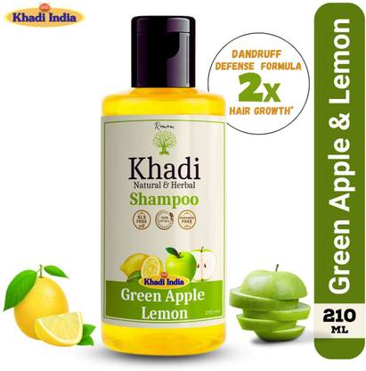 Romam KHADI Green Apple & Lemon Shampoo | Vitamin A, B & C | Anti-Dandruff
