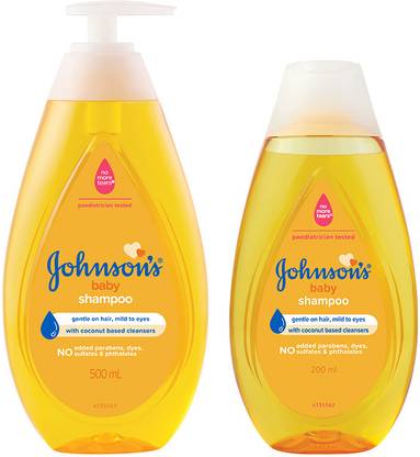 JOHNSON'S BABY No More Tears Shampoo (500ml+200ml) Home & Travel Combo Pack