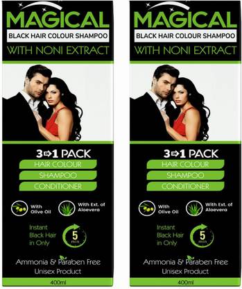 MAGICAL Black Natural Instant Hair Colour Shampoo Combo Pack 2