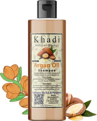 khadi natural herbal Argan oil Shampoo For Hair Growth Makes Hair Shinier And Silkier No Parbens SLS