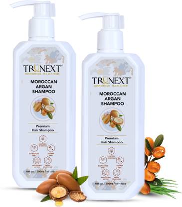 TRUNEXT Moroccan Argan Shampoo for Hair Fall Control and Better Hair Growth, Pack of 2